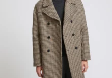 Yves Salomon - Houndstooth woollen fabric coat